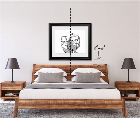 how high above bed to hang art how important is the choice of frame for an artwork?